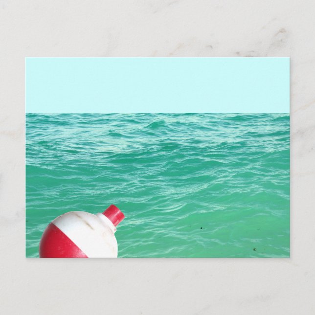 Bobber im Wasser fischen Postkarte (Vorderseite)