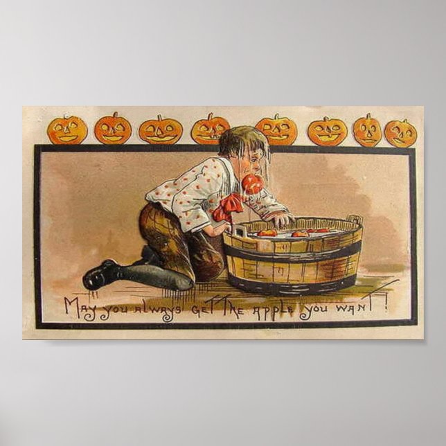 Bobbing für Äpfel Poster (Vorne)