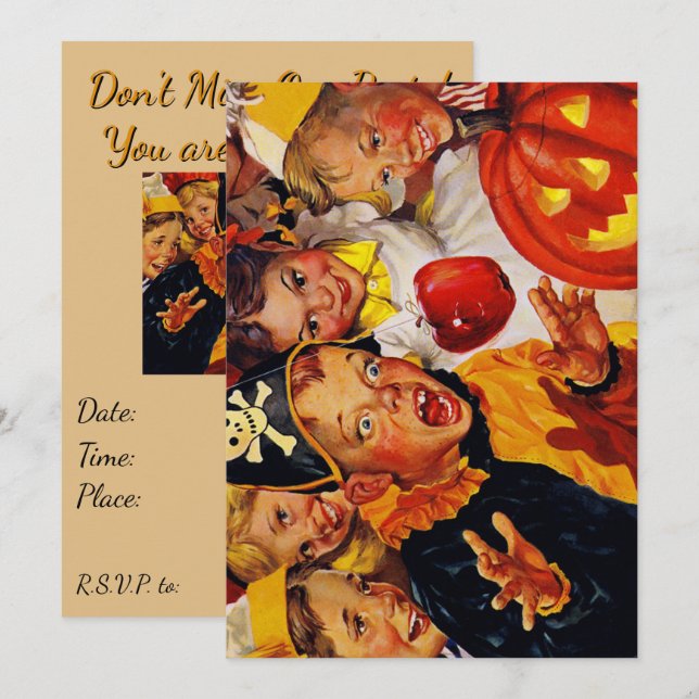 Bobbing Gefahren für Apple - Funny Halloween Dekor Einladung (Vorne/Hinten)