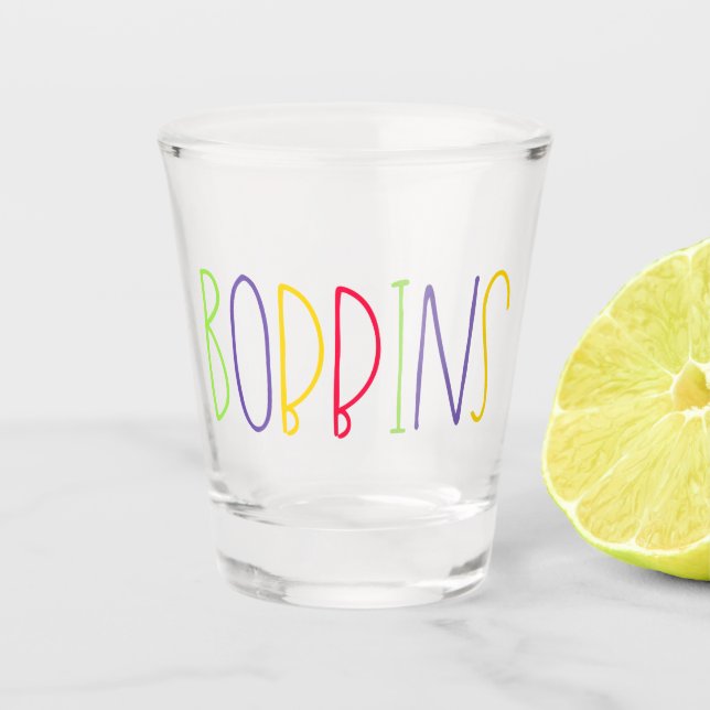 Bobbins, Manchester, Nordenglischer Slang Schnapsglas (Vorderseite)