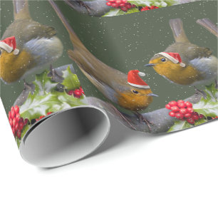 Bobbin's Robins Wrapping Paper Geschenkpapier