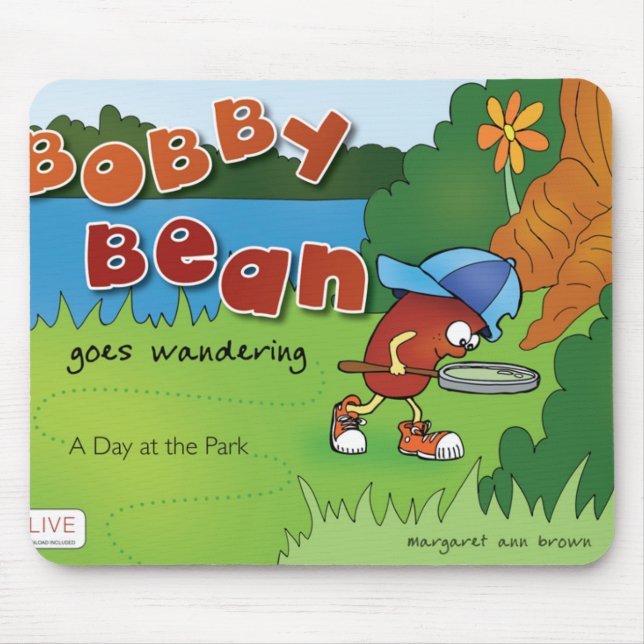 Bobby-Bohnen-Bucheinband-Mausunterlage Mousepad (Vorne)