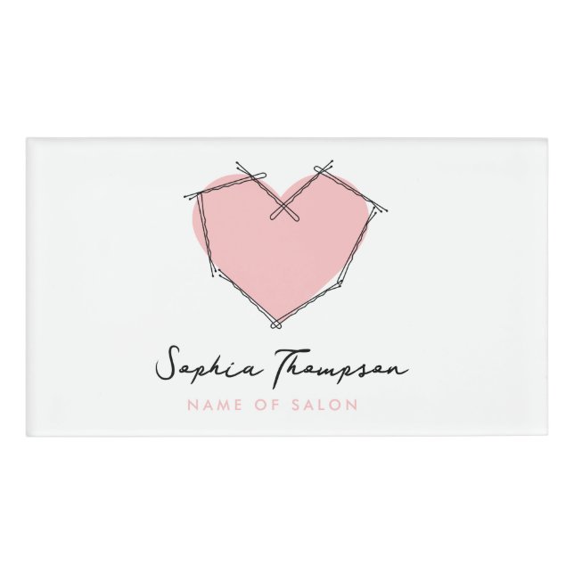 Bobby Buttone Logokombination Stylist Rosa Busines Namenschild (Vorderseite)