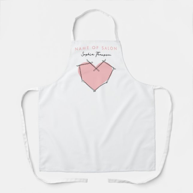 Bobby Buttone Logokombination Stylist Rosa Busines Schürze (Vorderseite)