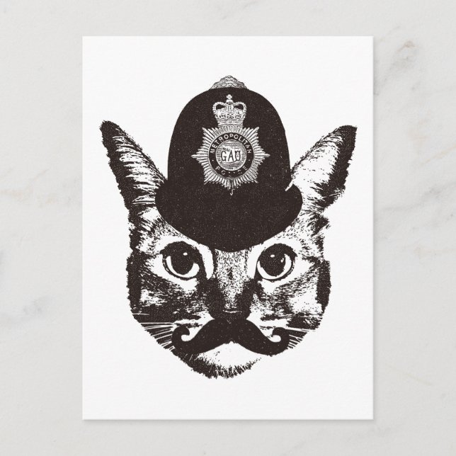 Bobby Cat Police Postkarte (Vorderseite)