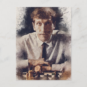 Bobby Fischer ✪ ästhetische Schach Wasserfarben Postkarte