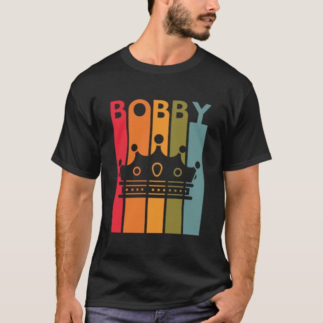 Bobby Gift Idea for Boys Men Retro Vorname Vint T-Shirt (Vorderseite)