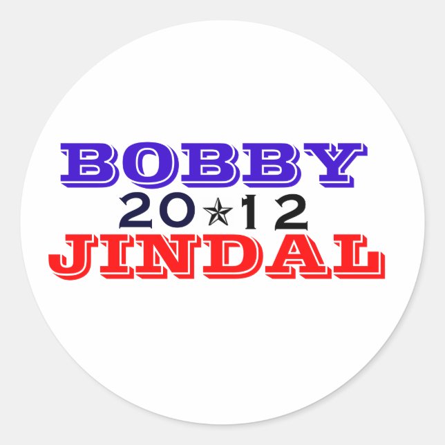 Bobby Jindal '12 Runder Aufkleber (Vorderseite)