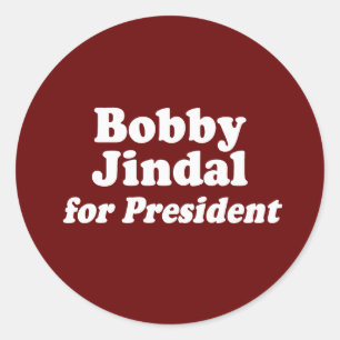 BOBBY JINDAL FÜR PRÄSIDENTEN 2 RUNDER AUFKLEBER