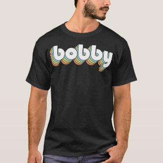 Bobby Retro Rainbow Typografie verblasst T-Shirt