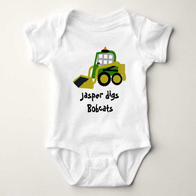 Bobcat Bagger Baby Strampler (Vorderseite)