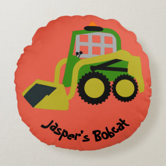 Bobcat Bagger Rundes Kissen