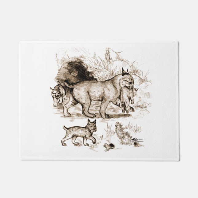 Bobcat Familie Fußmatte (Vorderseite)