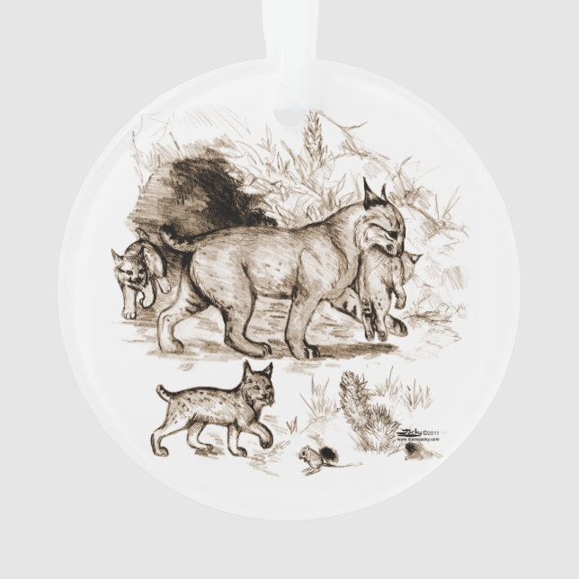 Bobcat Familie Ornament (Rückseite)