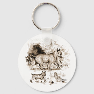 Bobcat Familie Schlüsselanhänger