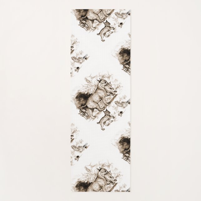 Bobcat Familie Yogamatte (Vorderseite)