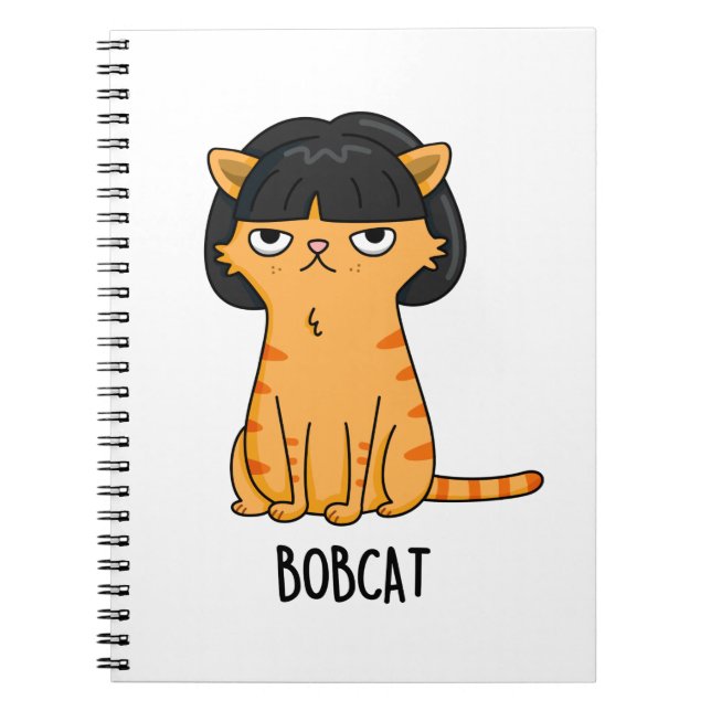 Bobcat Funny Cat Bob Hair Puff Notizblock (Vorderseite)