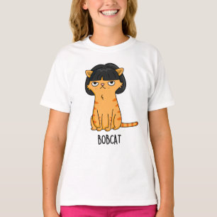 Bobcat Funny Cat Bob Hair Puff T-Shirt