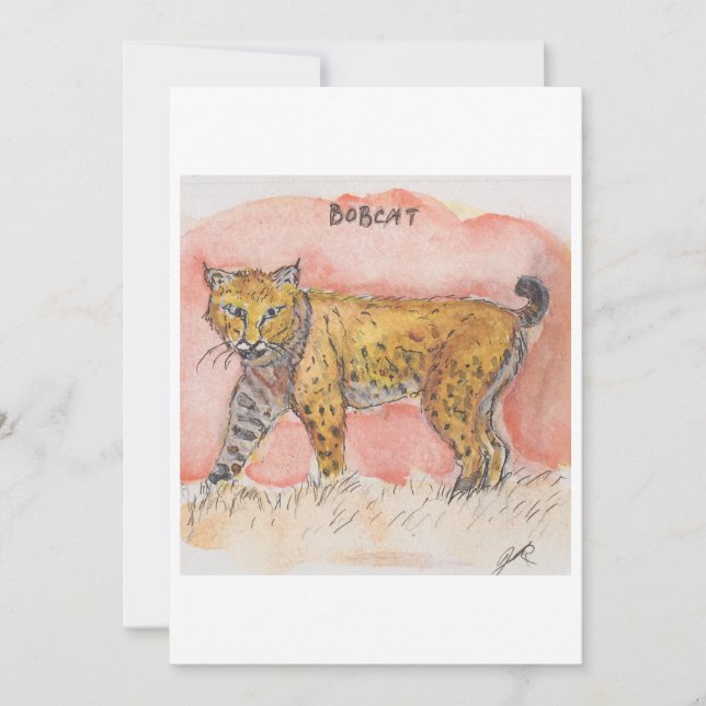 Bobcat Greeting Card Feiertagskarte (Vorderseite)