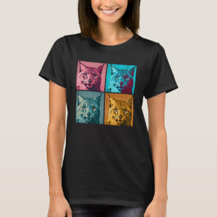 Bobcat Pop Illustration farbenfrohe Tierfrauen Män T-Shirt