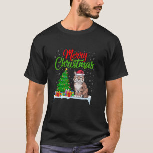 Bobcat Weihnachtsbaum Lights Funny Xmas Bobcat Lov T-Shirt