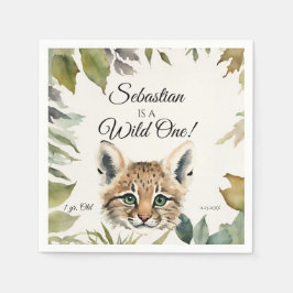 Bobcat Wild One Woodland Animal Birthday Party Serviette