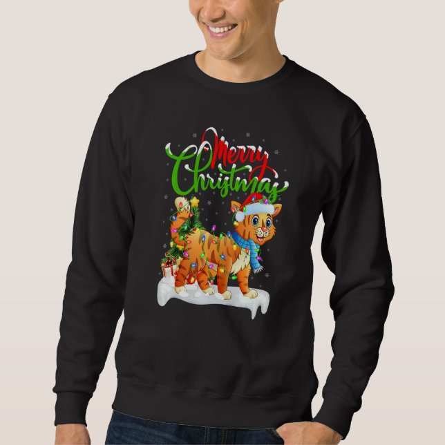 Bobcat  Xmas Decorations Santa Bobcat Christmas Sweatshirt (Vorderseite)