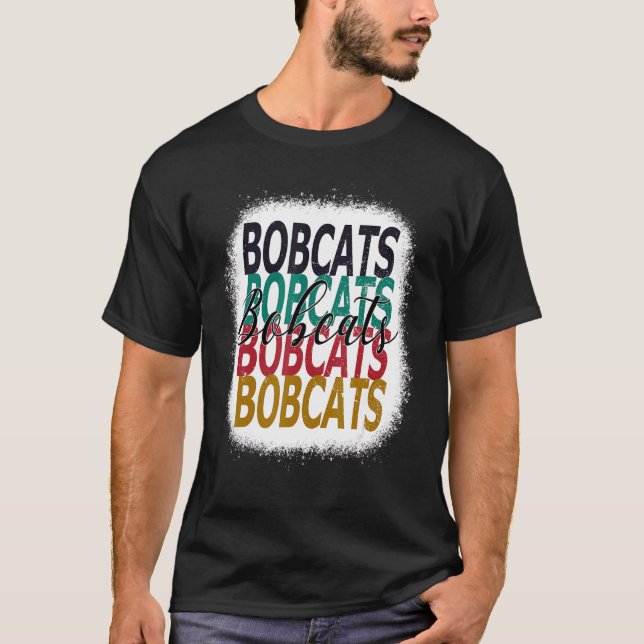 Bobcats Lehrer Schule Sportfan Team Geist Blee T-Shirt (Vorderseite)