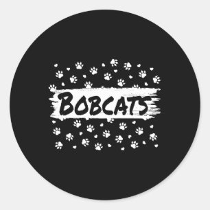 Bobcats Mascot Zurück zur Schule Spirit Footprint Runder Aufkleber