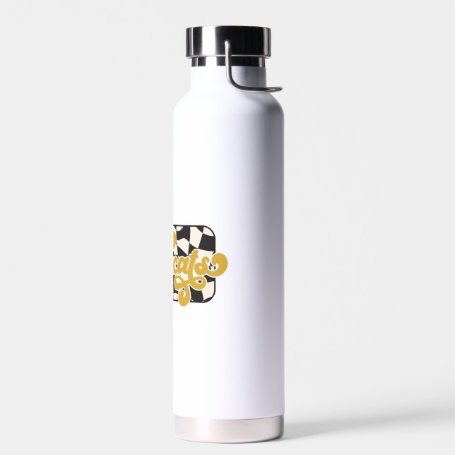 Bobcats-Schachbrett-Wasserflasche: Gold Trinkflasche (Links)
