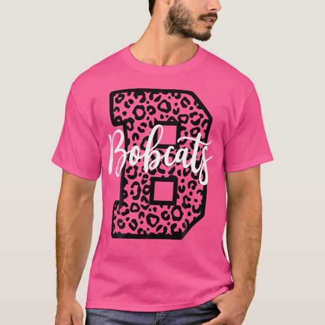 Bobcats School Spirit Leopard Sport Fan Game Day T-Shirt (Vorderseite)