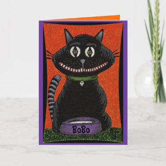 Bobo die Halloween-Katze - Grußkarte (2) Karte