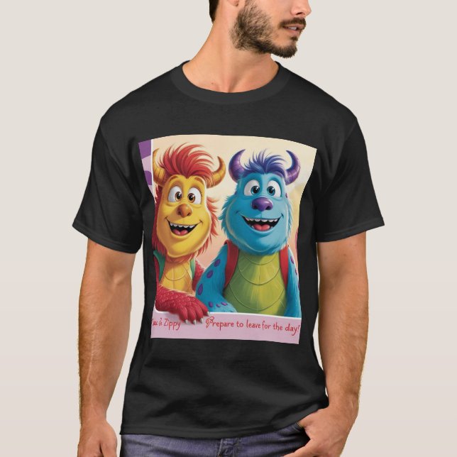 "Bobo und Zippy: Helle Freunde in einer Monsterwel T-Shirt (Vorderseite)