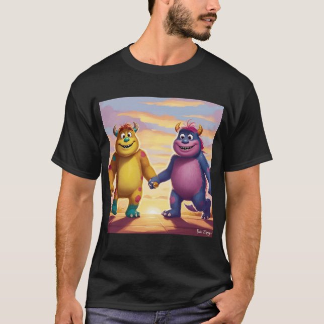 Bobo und Zippy: Helle Freunde in einer Monsterwelt T-Shirt (Vorderseite)