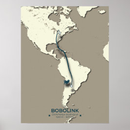 Bobolink Migration Map - Minimalistisch Vintag Poster