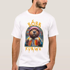 Bóbr Kurwa Drinking Beer T-Shirt