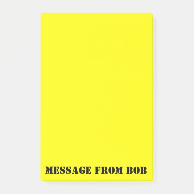 Bobs Bemerkungen Dayglow Gelb Post-it Klebezettel (Vorderseite)