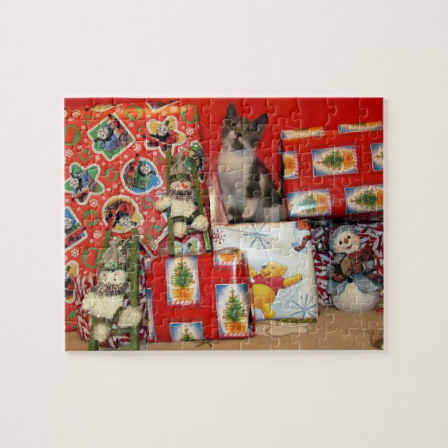 Bobs Weihnachtspuzzle - Katze / Kätzchen Puzzle (Horizontal)