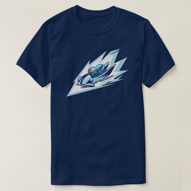 Bobsled Anime Style Illustration Winterspiele T-Shirt (Design vorne)