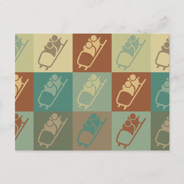 Bobsled Pop Art Postkarte (Vorderseite)