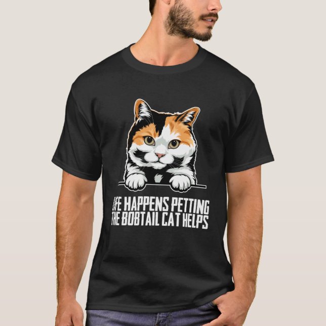Bobtail  Bobtail-Katze  Bobtail-Kätzchen  1 T-Shirt (Vorderseite)