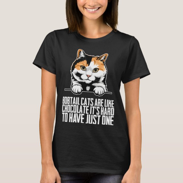 Bobtail cat Bobtail mom Bobtail dad T-Shirt (Vorderseite)