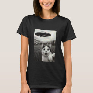 Bobtail-Katze Selfie Lustiger Alien-Entführungs-Me T-Shirt