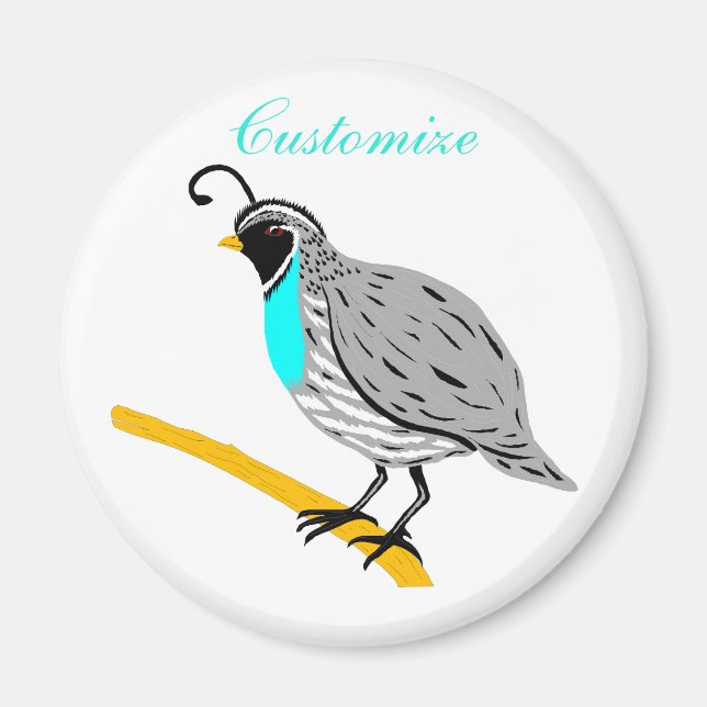 Bobwhite Blue-throated Quail Thunder_Cove Magnet (Vorne)