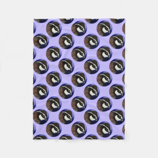 Bobwhite Quail Head Circle Fleecedecke (Vorderseite)