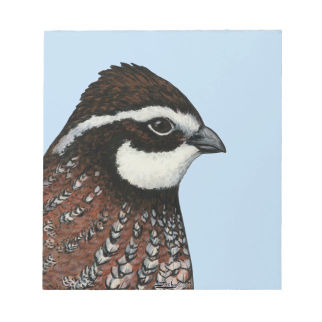 Bobwhite Quail Head Notizblock (Vorderseite)