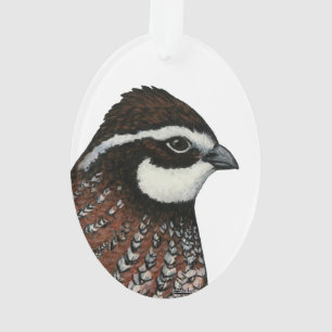 Bobwhite Quail Head Ornament
