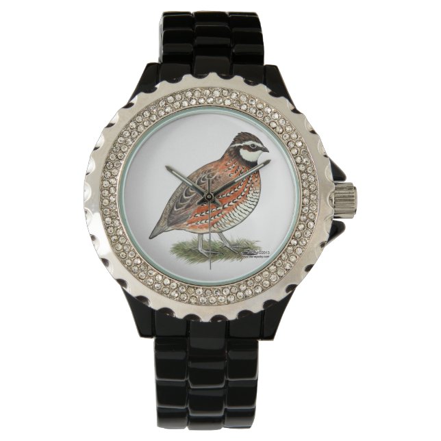 Bobwhite Quail Rooster Armbanduhr (Vorderseite)