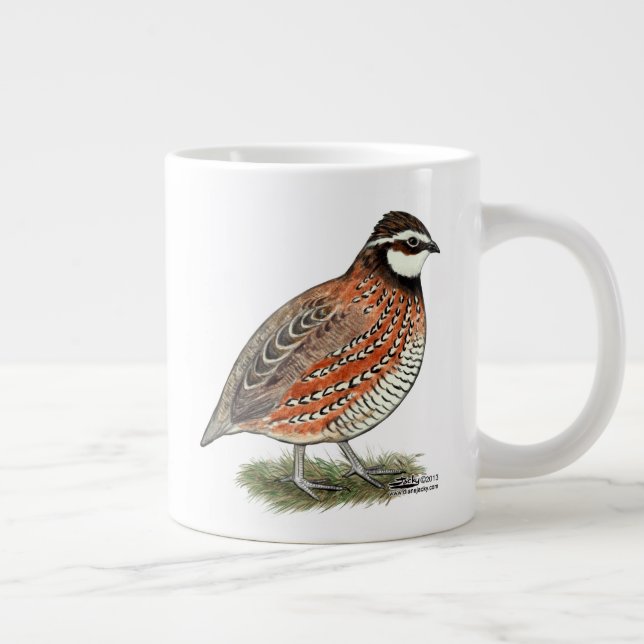 Bobwhite Quail Rooster Jumbo-Tasse (Rechts)