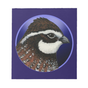 Bobwhite-Wachtel-Kopfkreis Notizblock